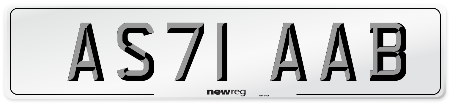 AS71 AAB Number Plate from New Reg